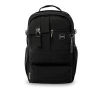 TOTTO - Mochila Ordenador Portátil 15,4 Pulgadas, Modelo Spa XL, Mochila Oficina, Organizador con Portallaves, Bolsillo Botella, Espaldar Ergonómico, Correas en S, Pasador Ruedas, Color Malaga y Negro