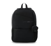 TOTTO - Mochila Ordenador Portátil de 16 Pulgadas, Modelo Suzuka L, Capacidad 7L, Bolsillo Secreto, Monedero, Organizador con Portallaves, Bolsillo para Botella, Pasador para Maleta, Color Negro