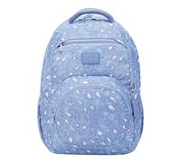 TOTTO - Mochila para Ordenador Portátil 14 Pulgadas, Modelo Tracer 4, Mochila Eco-Friendly, 3 Compartimentos, Cremallera con Argolla para Candado, 2 Bolsillos para Botella, Estampado Animal Print Azul