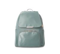 TOTTO - Mochila para Ordenador Portátil de 14 Pulgadas, Modelo Bel 2.0, Compartimento Secreto, Bolsillo Botella, Bolsillo Objetos Delicados y Cables, Correa para Colgar en Maleta, Color Green Milieu