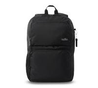 TOTTO - Mochila para Ordenador Portátil de 14 Pulgadas, Modelo Clud, Compartimento Principal y Bolsillos Delanteros, Bolsillo Botella, Correas Acolchadas y Ajustables, Color Negro