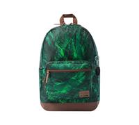 TOTTO - Mochila para Ordenador Portátil de 14 Pulgadas, Modelo Tocax, 2 Compartimentos, Bolsillo con Organizador y Porta Móvil, Bolsillo Botella, Espaldar Ergonómico, Estampado Green Rock