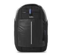 TOTTO - Mochila Viaje, Modelo Access Travel, Capacidad 16L, Mochila para Pc 15", Bolsillo Secreto, Correas de Compresión Internas, Pasador para Sistema de Ruedas, Cómoda y Resistente, Color Negro