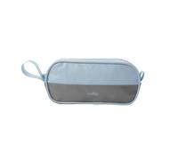TOTTO - Neceser Viaje, Modelo Trip, Incluye Botes de 90, 60 y 30 ml, Organizador Maquillaje, Bolsa de Aseo Viaje, con Bolsillos Interiores en Malla Elástica para Botes, Color Angel Falls Azul