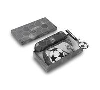 TOTTO - Pack Escolar Boy, Riñonera Niño + Estuche Escolar Pequeño + Llavero Fútbol + Postal + Pegatinas, Ideal para Regalar, Set Completo Práctico y Funcional, Diseño Deportivo en Negro y Gris