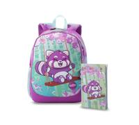 TOTTO - Pack Escolar X2 Mochila Escolar Bambu M + Libro para Colorear, Mochila Mediana, Capacidad 18L, Bolsillos Botella, Cómodas Correas en S Ajustables, Set Material Escolar, Estampado Bambu Rosa