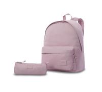 TOTTO - Pack Mochila y Estuche, Modelo Kalex, Estuche Redondo, Mochila para Ordenador Portátil 14 Pulgadas, 2 Bolsillos, Organizador Interno con Llavero Extraíble, Correas en S, Color Zephyr