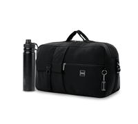 TOTTO - Pack Regalo Bolsa de Viaje Cabina + Botella de Agua Térmica 750 ml, Bolsa Deporte con Bolsillo para Calzado, Botella con Rejilla de Infusión, Set Ideal para Escapadas y Viajes, Color Negro