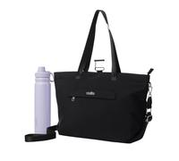 TOTTO - Pack Regalo Mujer Bolso Tote Bag Negro + Botella Térmica 750 ml Color Cosmic Sky, Bolso con Bolsillo Pc 16", Correa Ajustable y Removible, Set Ideal para Trabajo, Viaje o Universidad