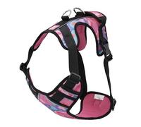 TOTTO - Pechera para Perro, Modelo Heikul, Talla L, Arnés Perro Pequeño, Ajustable, Detalles Reflectivos, Argolla para Correa y Manija, Fácil de Colocar, Ligero, Estampado Mega Corazones Multicolor