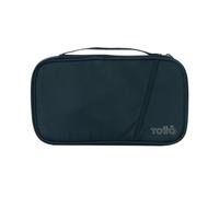 TOTTO - Porta Pasaporte Viaje, Modelo Complyt, con Cierre de Cremallera, Organizador Interno, Compartimentos para Tarjetas y Billetes, Ligero y Resistente, Fácil de Limpiar, Color Salute Azul Marino