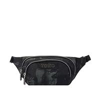 Totto - Riñonera Infantil Gancho: Una Práctica Solución para Llevar Tus Accesorios Esenciales - Color Gris y Negro