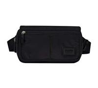 TOTTO - Riñonera Juvenil Chico, Modelo Hiker, Dimensiones 13 x 21.5 x 8 cm, con 2 Compartimentos, Bolsillo con Cremallera en la Solapa, Resistente, Tira Ajustable, Color Negro