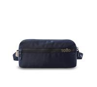 TOTTO - Riñonera Urbana, Modelo Daytona, con 2 Compartimentos de Amplia Capacidad con Cremallera, Bolsillo Secreto, Correas Ajustables, Tejido Resistente y de Calidad, Color Azul/Beige