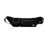 TOTTO - Riñonera Viaje, Modelo Chergy, Medidas 13.5 x 45 x 3cm, 1 Compartimento Principal y 1 Bolsillo con Cremallera, 1 Bolsillo con Solapa y Cierre de Velcro, Resistente, Tira Ajustable, Color Negro
