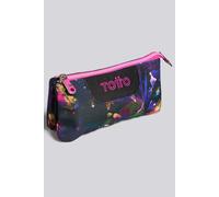 Totto Estuche escolar Tablero 3 compartimentos 22x11x3.5 cm repelente a líquidos Rosa Flower Galaxy