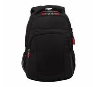 TOTTO - Mochila para Tablet o Portátil de 10 Pulgadas, Modelo Tamulo, Mochila Pequeña, 3 Compartimentos, 2 Bolsillos para Botella, Espaldar Ergonómico, Color Negro, 40 x 28 x 12 cm