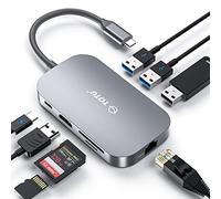 TOTU Hub USB C, 8 en 1 Tipo C Hub con 4K USB C a HDMI, 2 Puertos USB 3.0, Puerto USB 2.0, Lector de Tarjetas SD/TF, Compatible con MacBook Pro Air y portátiles Tipo C, Gris (TT-HB001C)