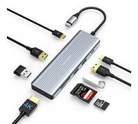 TOTU Hub USB C 9 en 1 con HDMI 4K, adaptador USB C a HDMI, carga PD de 100 W, puertos USB 3.0/2.0, lector de tarjetas SD/TF, compatible con MacBook Pro/Air, Dell, HP, portátiles Lenovo, Surface Pro