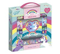 TOTUM 71391 - Kit creativo, diseño de unicornio, 12 r+2s+bkl, caja de pegatinas más de 1000 con cuaderno , color/modelo surtido