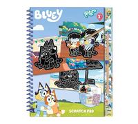 Totum Bluey libro de escritorio con tarjetas de rascar de lujo, páginas para colorear y pegatinas - 20 piezas...