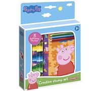 Totum Juego Creativo de 5 Sellos autoentintables, Libro para Colorear, 3 lápices de Colores y Pegatinas con Motivos de Peppa Pig y Sus Amigos, Amarillo, Verde, Rojo, Azul (TM Essentials 360242)