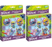 Totum TM ESSENTIALS Stitch - Juego de manualidades con diamantes y imán divertido: bonitos diseños de punto con más de 800 piedras de diamantes/llaveros de colores (Paquete de 2)