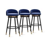 Toturos de barra de terciopelo modernos con taburete de mostrador giratorio de la espalda para la isla de cocina sillas de bar de desayuno tapizado para el restaurante altura de la barra 1 pcs
