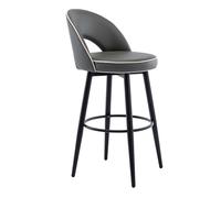 Toturos de barra giratorios modernos de 360 ° con patas de acero de acero Pu cuero de cuero taburetes de barra de altura para salón de restaurantes de cocina y pub sillas de cocina tapizadas con
