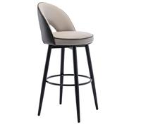 Toturos de barra giratorios modernos de 360 ° con tapicería de cuero PU y patas de acero de acero taburetes de altura de barra de color caqui gris para mostrador de cocina o empresa de pub Thriving