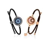 TOTWOO Pulseras de Pareja con Función de Toque Bluetooth - Regalos Ideales para Parejas a Largo Distancia, con Vibración y Iluminación - Joyería Emparejada para Amor Romántico
