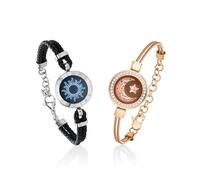 TOTWOO Pulseras de Pareja con Función de Toque Bluetooth - Regalos Ideales para Parejas a Largo Distancia, con Vibración y Iluminación - Joyería Emparejada para Amor Romántico