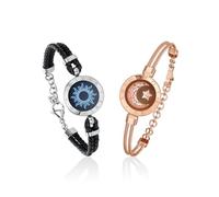 TOTWOO Pulseras de Pareja con Función de Toque Bluetooth - Regalos Ideales para Parejas a Largo Distancia, con Vibración y Iluminación - Joyería Emparejada para Amor Romántico