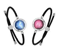 TOTWOO Pulseras de Pareja con Función de Toque Bluetooth - Regalos Ideales para Parejas a Largo Distancia, con Vibración y Iluminación - Joyería Emparejada para Amor Romántico