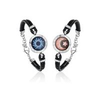 TOTWOO Pulseras de Pareja con Función de Toque Bluetooth - Regalos Ideales para Parejas a Largo Distancia, con Vibración y Iluminación - Joyería Emparejada para Amor Romántico
