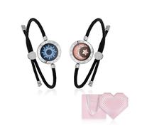 TOTWOO Pulseras Inteligentes de Pareja, Toque, Vibración e Iluminación a Distancia, Emparejamiento Bluetooth Uno a Uno por App, Regalo para Parejas a Distancia, Acero Inoxidable 316