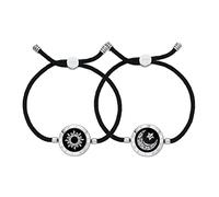 TOTWOO Pulseras Inteligentes de Pareja, Vibración e Iluminación por Toque a Distancia, Emparejamiento Bluetooth Uno a Uno por App, Regalo Romántico, Acero Inoxidable 316L