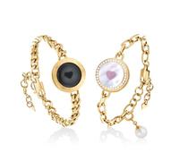 TOTWOO Pulseras táctiles de larga distancia para parejas, vibración e iluminación para parejas, pulseras de pareja | Regalos de relación a larga distancia para novia, joyería de emparejamiento