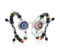 TOTWOO Pulseras Táctiles de Pareja con Perlas - Vibración, Iluminación - Regalo para Amor Romántico a Larga Distancia