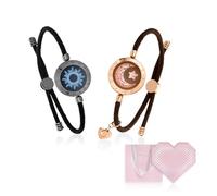TOTWOO Pulseras táctiles para pareja, regalos de larga distancia, día de San Valentín, vibración e iluminación, pulseras de emparejamiento con control de aplicación Bluetooth, caja de regalo, sol y