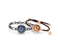 TOTWOO Set de Pulsera Táctil Inteligente: Joya de Pareja Sol y Luna con Luz y Vibración al Tacto, Regalo para Relaciones a Distancia, Conexión Bluetooth 1:1 vía App