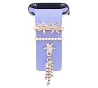 TOU-BEGUIN Juego de dijes de correa de reloj, dijes decorativos para anillos compatibles con correas de silicona para Apple Watch de 38, 40, 41, 42, 44, 45, 49 mm, accesorios elegantes para iWatch