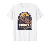 Toubkal Marruecos Alto Atlas Cumbre 4167m Trekking Camiseta gráfica económica, Hombre, Blanco, M
