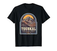 Toubkal Marruecos Alto Atlas Cumbre 4167m Trekking Camiseta gráfica económica, Hombre, Negro, XL