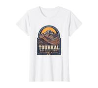 Toubkal Marruecos Alto Atlas Cumbre 4167m Trekking Camiseta gráfica económica, Mujer, Blanco, XL