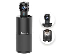 TOUCAN Cámara de videoconferencia de 360 grados, cámara web HD de 1080p con 4 micrófonos de reducción de ruido, altavoz, seguimiento de IA, funciona con zoom, Google Voice, Microsoft Teams y más, para