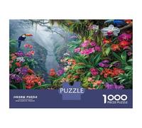 Toucan posado en una exuberante Jungla Florida Puzzle 1000 Piezas Adultos - Rompecabezas, Desafiante, Decoración del Hogar, Regalo 52x38cm/1000pcs