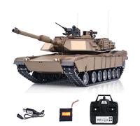 TOUCAN RC HOBBY Heng largo 1/16 RC tanque principal Abrams M1A2 metal chasis ruedas acero engranaje torreta 360 rotación barril retroceso elevación