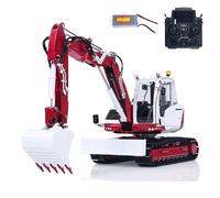 TOUCAN RC HOBBY LESU 1/14 Metal Hidráulico Excavadora de Control Remoto MC15 con 4 brazos, excavadora RC, Dos Bombas, Iluminación, Sonido, Flysky PL18EV Lite Control remoto Modelo de alta calidad