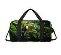 Toucan Tropic Leaves - Bolsa deportiva con compartimento para zapatos, bolsa de fin de semana, bolsa de viaje para el gimnasio, organizador de equipaje para mujeres, hombres, niños y niñas